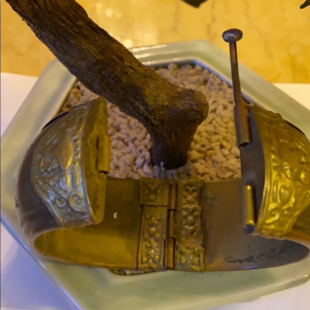 Antique Solid Brass Engraved Bracelet - image 5